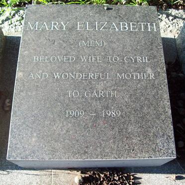 ? Mary Elizabeth 1909-1989