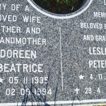 ? Leslie Peter 1931-2001 &amp; Doreen Beatrice 1935-1994