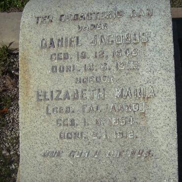 ? Gabriel Jacobus 1846-1916 &amp; Elizabeth Maria TALJAARD 1854-1912
