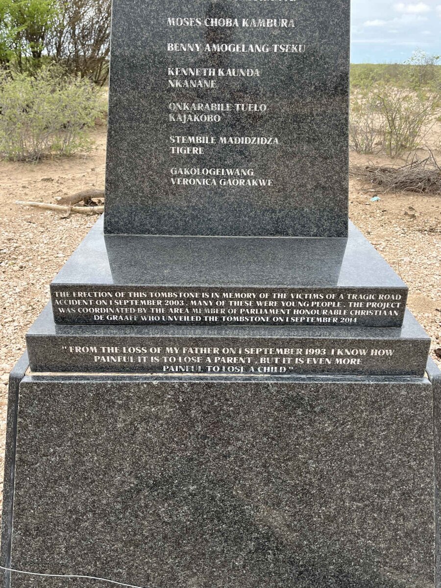 5. Segopotso Memorial: 2003