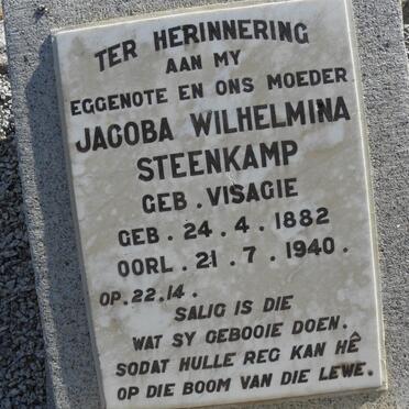 STEENKAMP Jacoba Wilhelmina nee VISAGIE 1882-1940