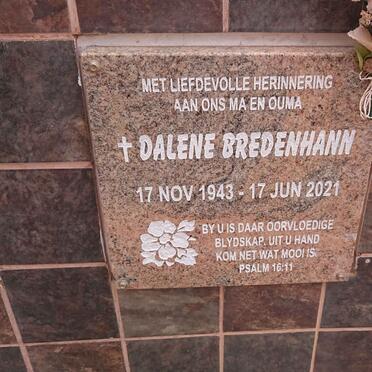 BREDENHANN Dalene 1943-2021