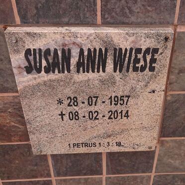 WIESE Susan Ann 1957-2014