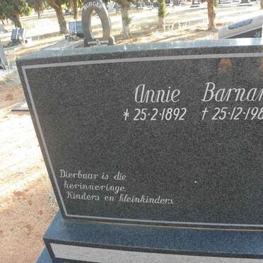 BARNARD Annie 1892-1982