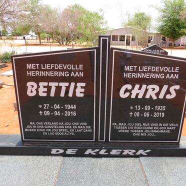 KLERK Chris, de 1935-2019 & Bettie 1944-2016