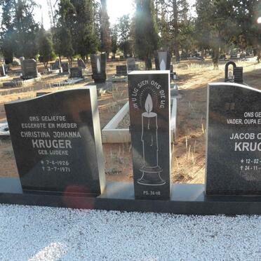 KRUGER Jacob Casper 1916-2009 &amp; Christina Johanna LUDEKE 1926-1971