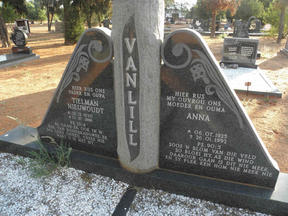 LILL Tielman Nieuwoudt, van 1920-2000 &amp; Anna 1925-1992