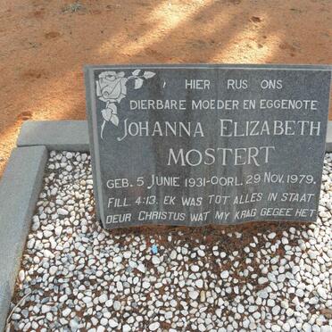 MOSTERT Johanna Elizabeth 1931-1979