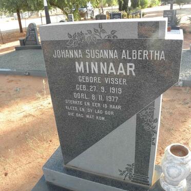 MINNAAR Johanna Susanna Albertha nee VISSER 1919-1977
