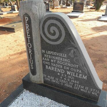 PRETORIUS Barend Willem 1921-1986