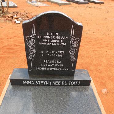 STEYN Anna nee DU TOIT 1928-2021