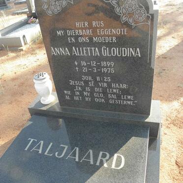 TALJAARD Anna Alletta Gloudina 1899-1975