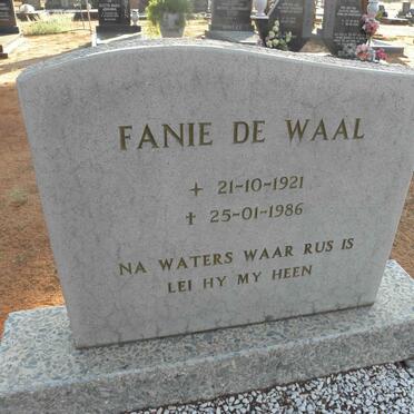 WAAL Fanie, de 1921-1986