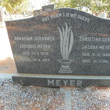 MEYER Abraham Johannes Jacobus 1878-1927 &amp; Christina Gesina Jacoba 1886-1961