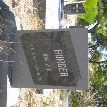 BURGER Jean A.F. 1925-1974