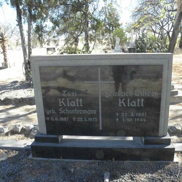 KLATT Friedrich Wilhelm 1881-1964 &amp; Toni SCHUNTERMANN 1887-1975