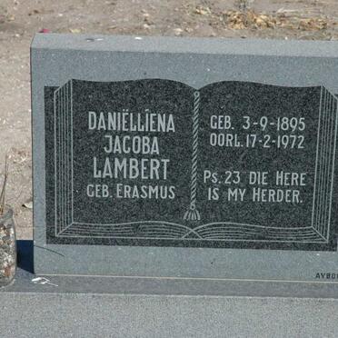 LAMBERT Daniëlliena Jacoba nee ERASMUS 1895-1972