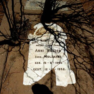ROEDER Anni geb MOLZAHN 1902-1932