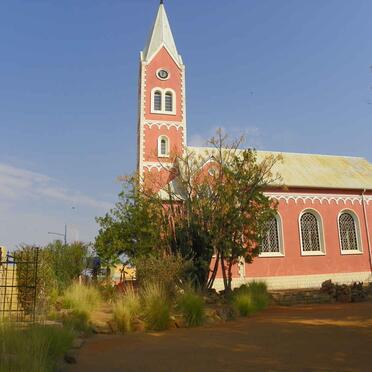 Namibia, GOBABIS, Catholic church, church yard