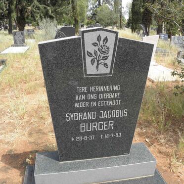 BURGER Sybrand Jacobus 1937-1983