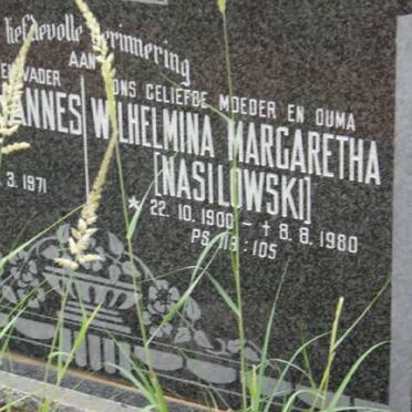 BRAND Wilhelmina Margaretha nee NASILOWSKI 1900-1980