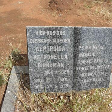 BINNEMAN Gertruida Petronella nee VISSER 1889-1959