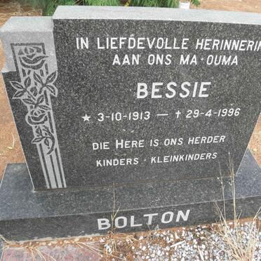 BOLTON Bessie 1913-1996 :: BOLTON Barry 1944-1999