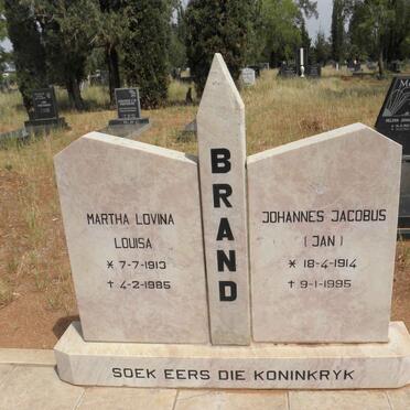 BRAND Johannes Jacobus 1914-1995 &amp; Martha Lovina Louisa 1913-1985