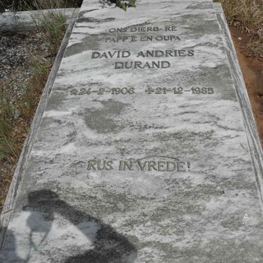 DURAND David Andries 1906-1985