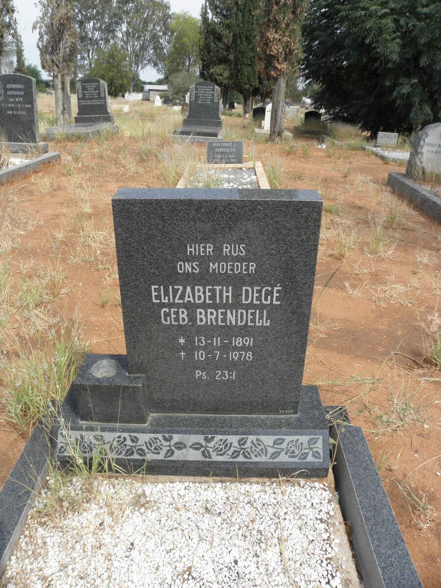 DEGE Elizabeth nee BRENDELL 1891-1978