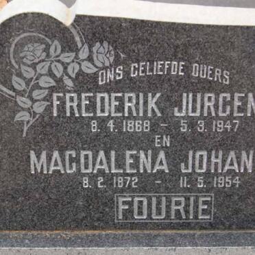 FOURIE Frederik Jurgens 1868-1947 &amp; Magdalena Johanna 1872-1954