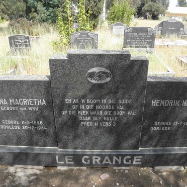 GRANGE Hendrik Kenfil, le 1890- &amp; Anna Magrietha van WYK 1898-1964