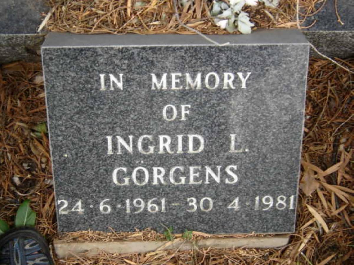 GORGENS Ingrid L. 1961-1981