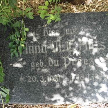 HUTS Inna M.F. nee DU PREEZ 1931-1979