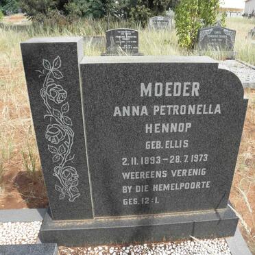 HENNOP Anna Petronella nee ELLIS 1893-1973