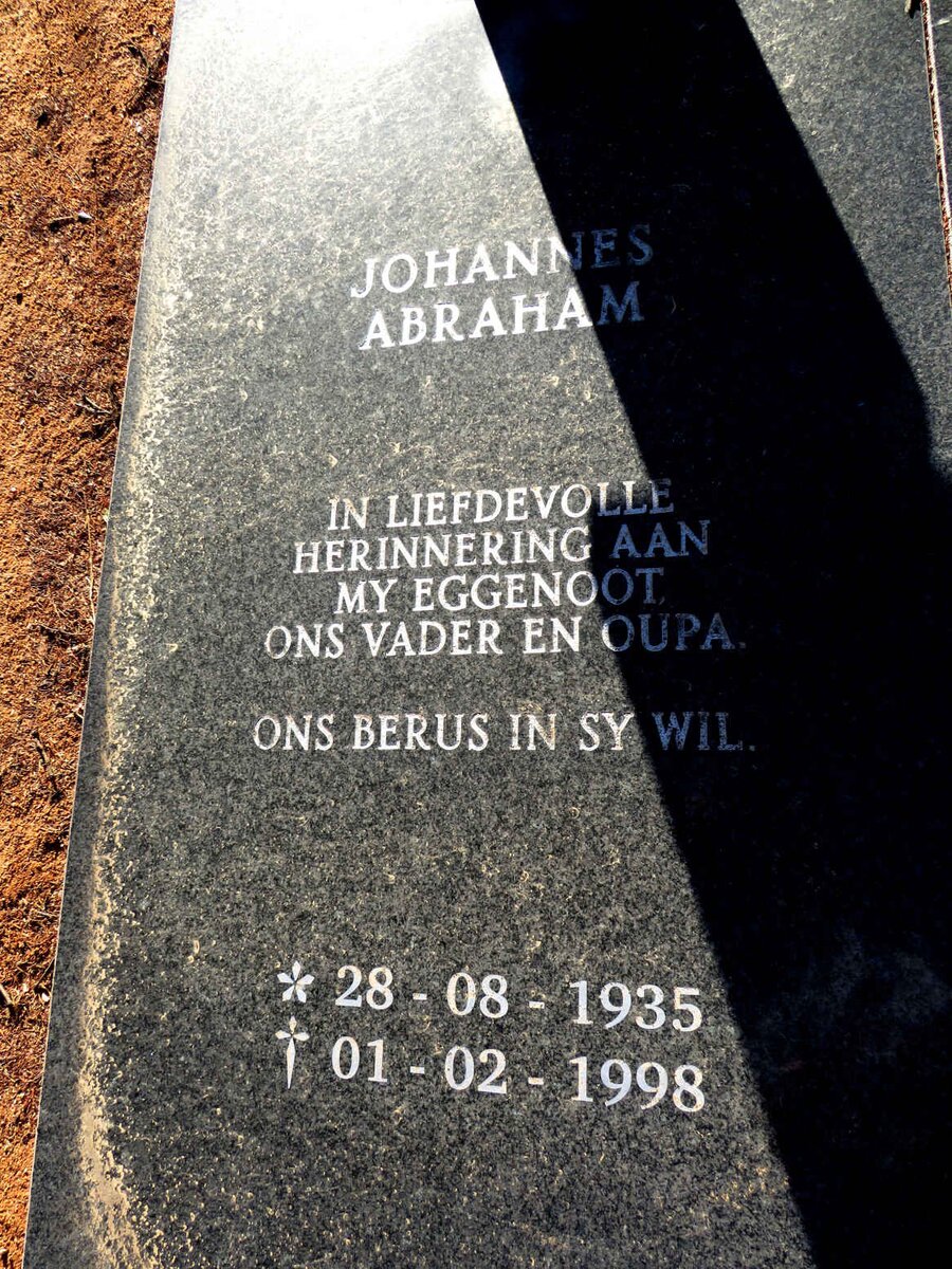 HUMAN Johannes Abraham 1935-1998 & Dorathea Johanna LIEBENBERG 1938-2010 _2