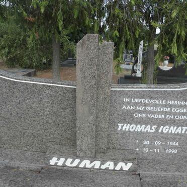 HUMAN Thomas Ignatius 1944-1998