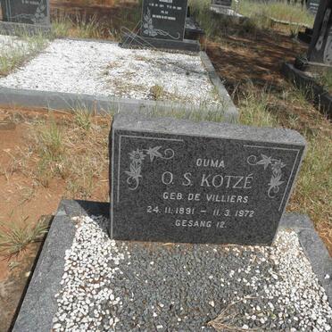 KOTZE O.S. nee de VILLIERS 1891-1972