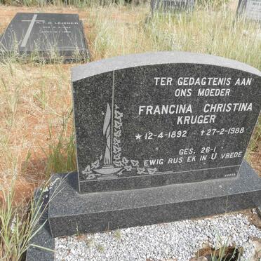 KRUGER Francina Christina 1892-1988