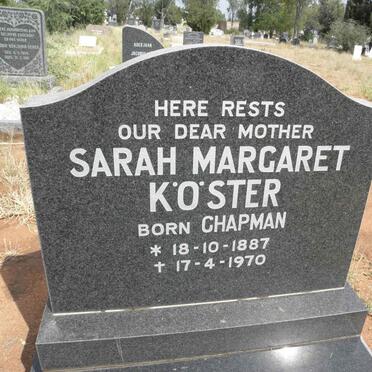KOSTER Sarah Margaret nee CHAPMAN 1887-1970