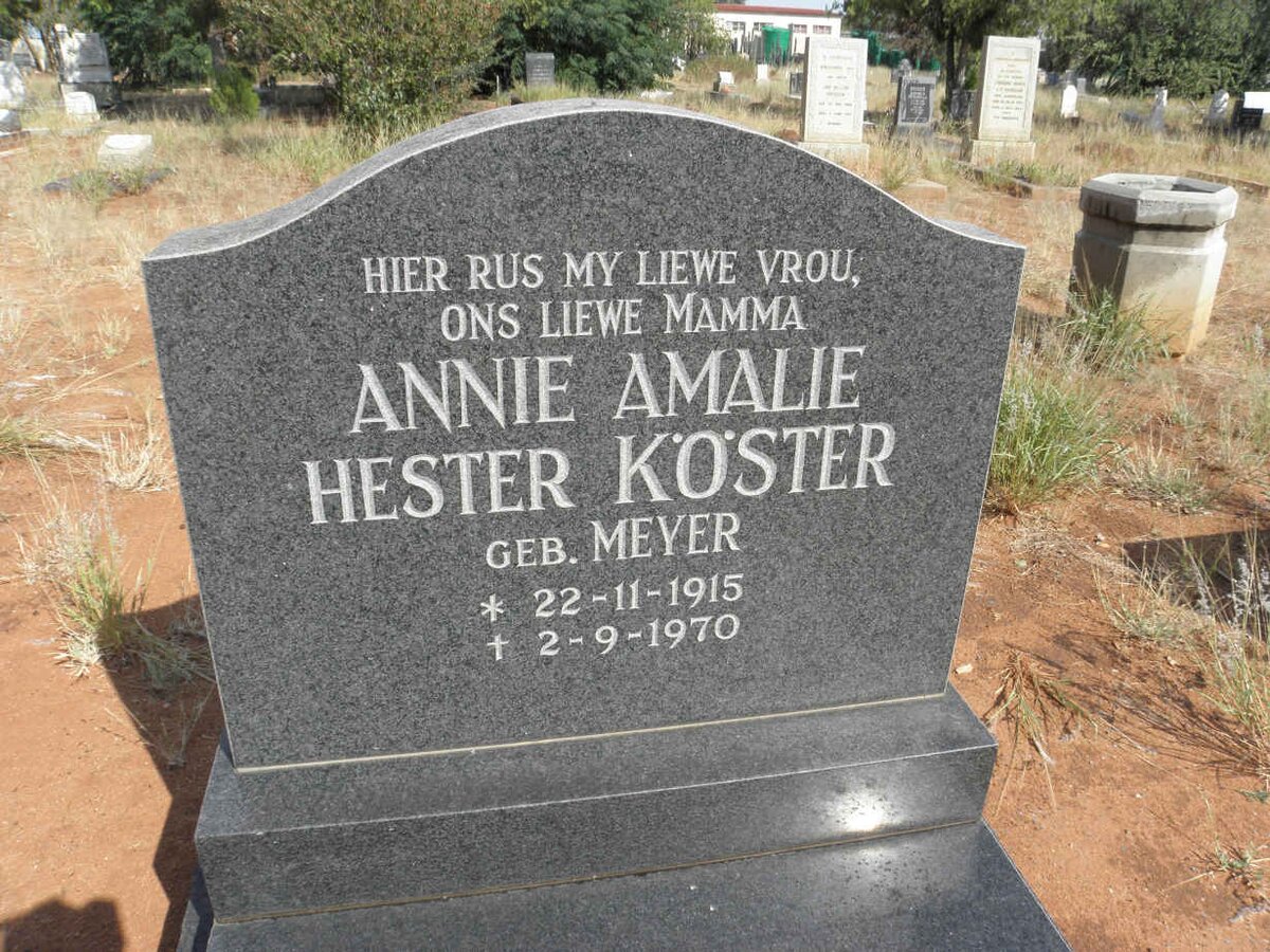 KOSTER Annie Amalie Hester nee MEYER 1915-1970