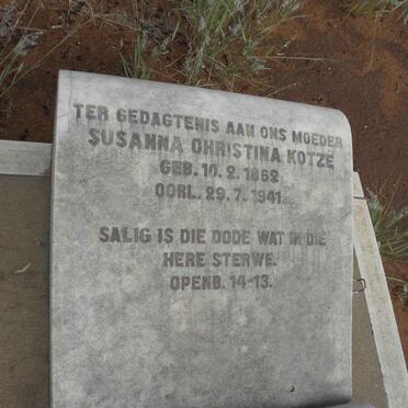 KOTZE Susanna Christina 1862-1941