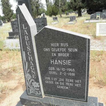 LABUSCHAGNE Hansie 1965-1981