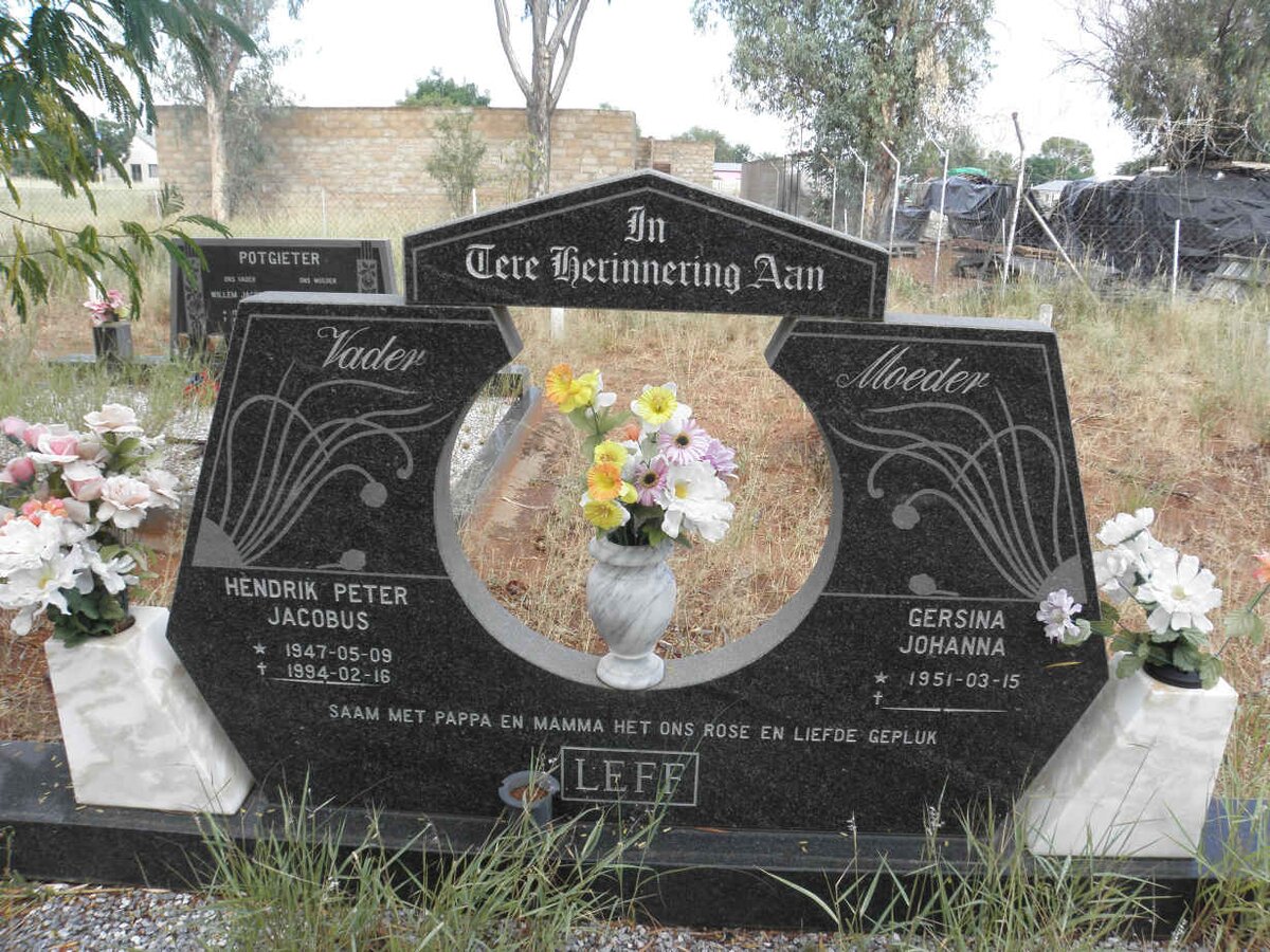 LEFF Hendrik Peter Jacobus 1947-1994 &amp; Gersina Johanna 1951-