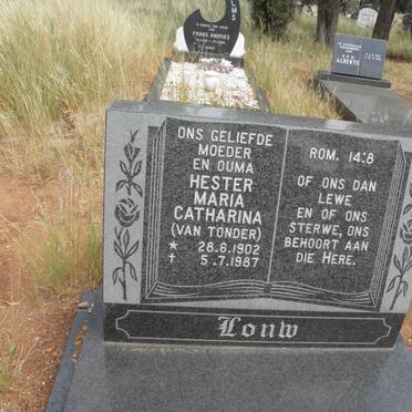 LOUW Hester Catharina nee van TONDER 1902-1987