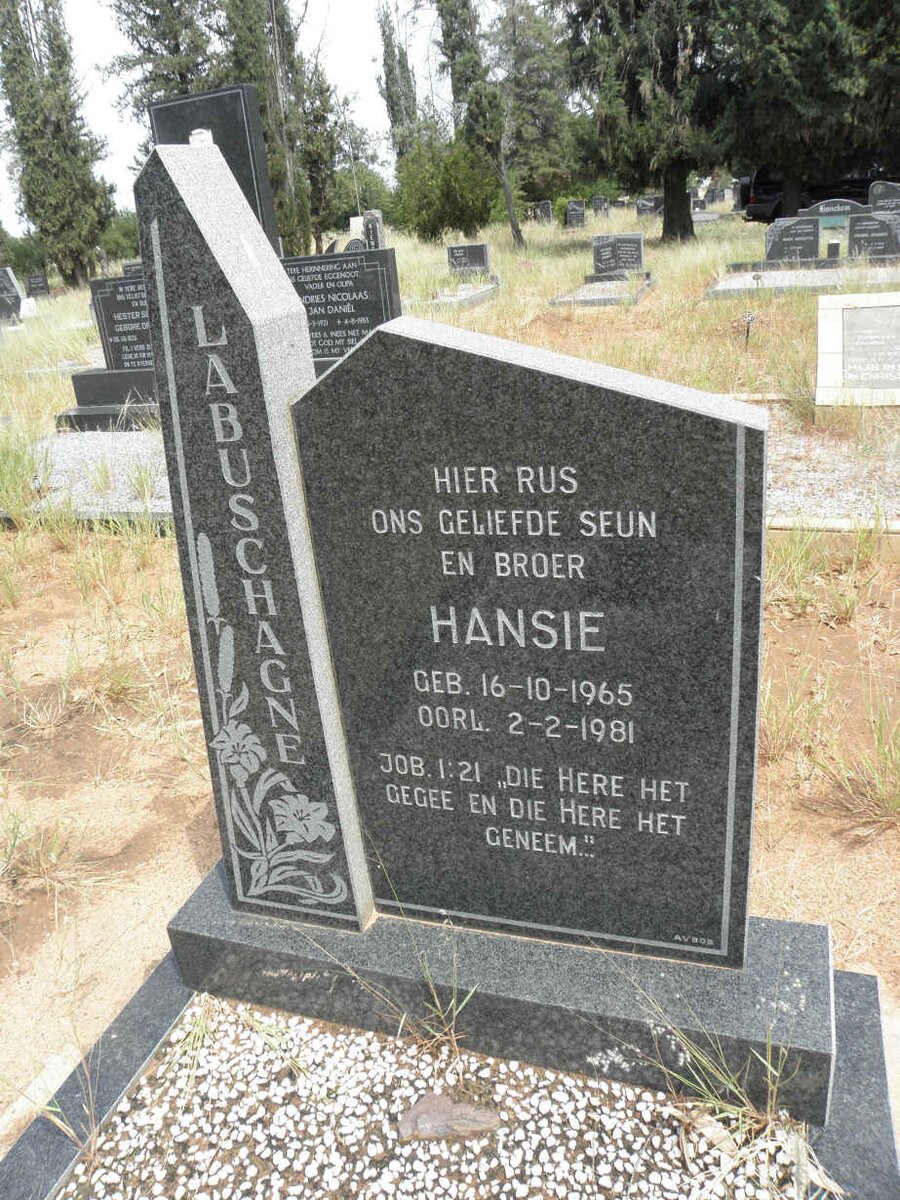 LABUSCHAGNE Hansie 1965-1981