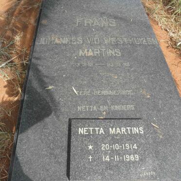 MARTINS Frans Johannes v.d. Westhuizen 1912-1969 &amp; Netta 1914-1989
