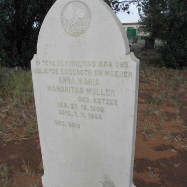MULLER Anna Maria Margritha nee KOTZEE 1880-1944