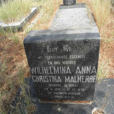 MALHERBE Wilhelmina Anna Christina nee de KOCK 1910-1970