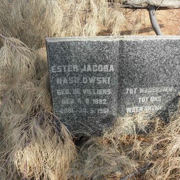 NASILOWSKI Ester Jacoba nee de VILLIERS 1882-1951
